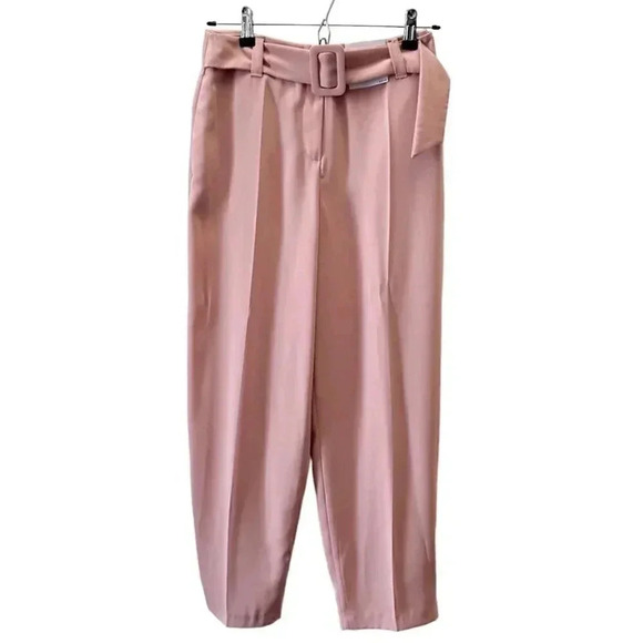 Topshop Trousers High Waisted Tapered  Leg Dress Pants Blush Pink Size 4 NWT - Picture 1 of 16